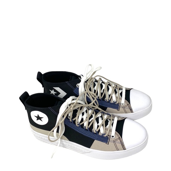 Converse UNT1TL3D CS Laced Mid Top Beige Black Men Canvas Sneakers Size 171395C - Picture 6 of 9